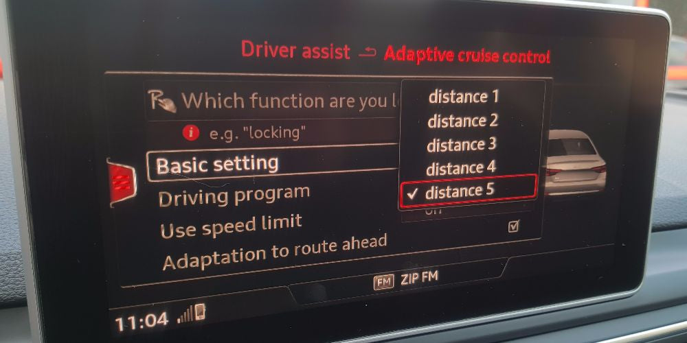 ACCの距離メニュを表示