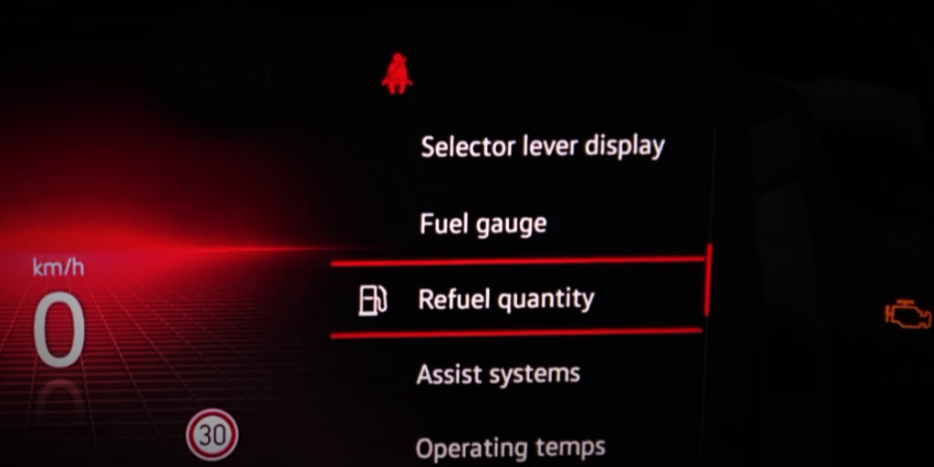 ダッシュボードの給油量未定